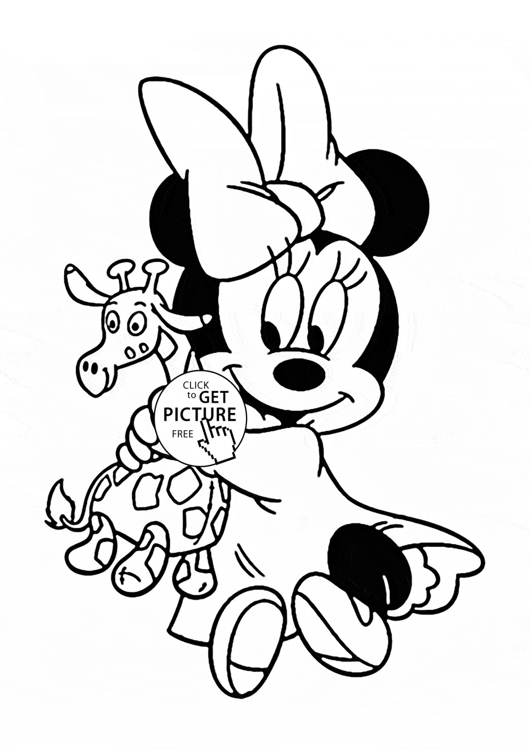 Baby Minnie Mouse Coloring Page
 Baby Minnie Mouse coloring page for kids for girls