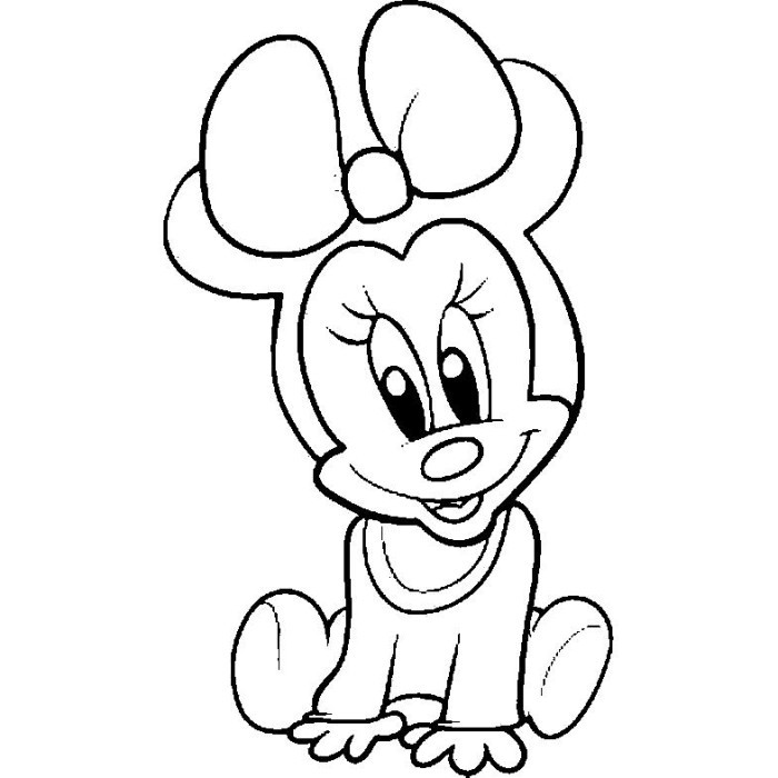 Baby Minnie Mouse Coloring Page
 How to draw baby Minnie Mouse Imagui