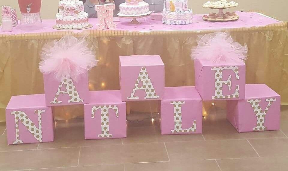 Baby Name Decoration Ideas
 Shower name box decor baby shower ideas in 2019