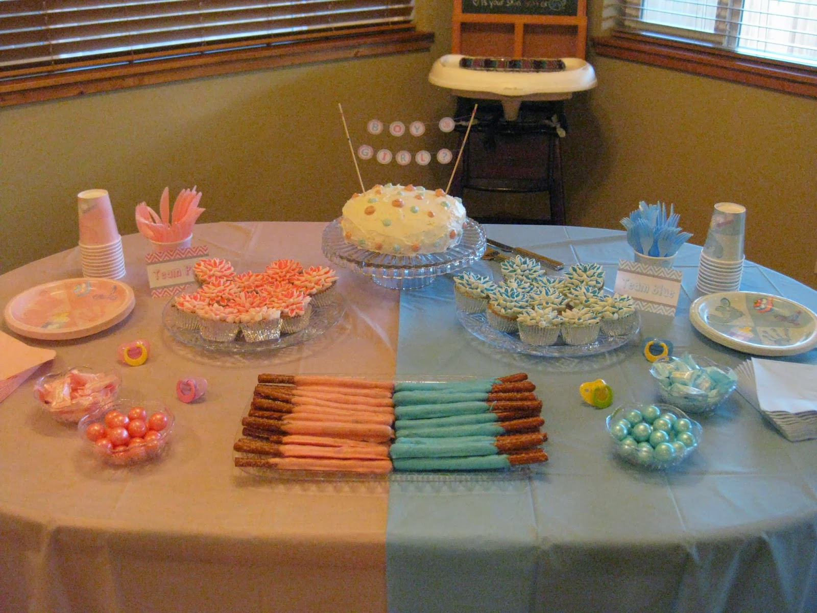 Baby Party Food
 Decorable Designs Blue vs Pink Our Gender Reveal