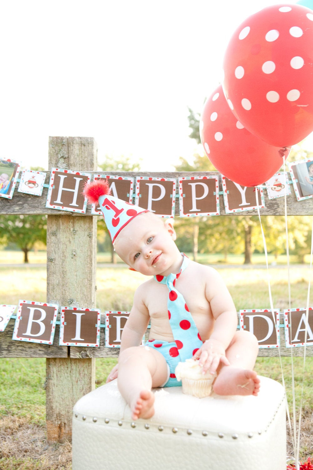 Baby Party Hat
 Baby Boys First Birthday Outfit Party Hat by