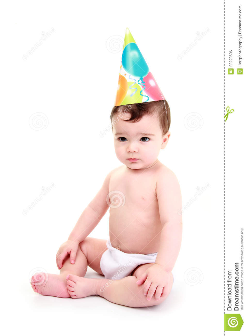 Baby Party Hat
 Baby wearing party hat stock photo Image of content