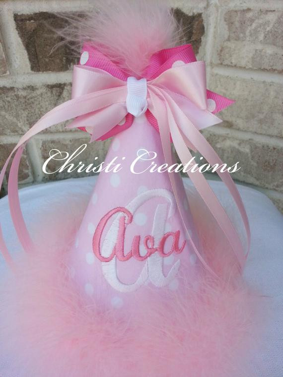 Baby Party Hat
 Baby Girl 1st Birthday Party Hat Made To by ChristiCreations