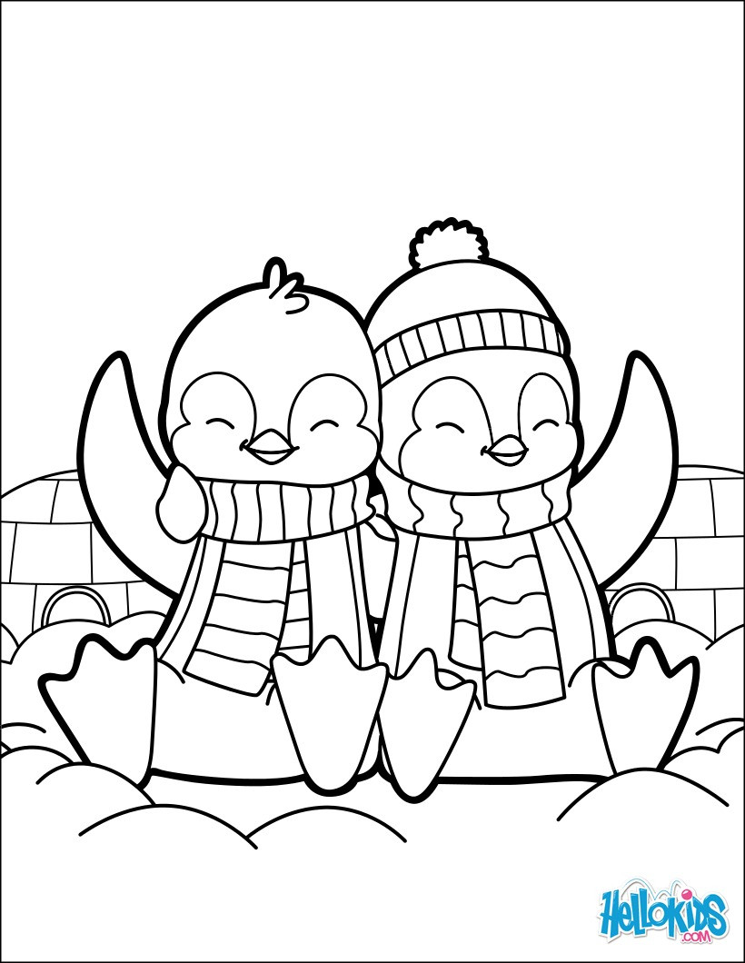 Baby Penguin Coloring Pages
 Valentine s day penguins coloring pages Hellokids