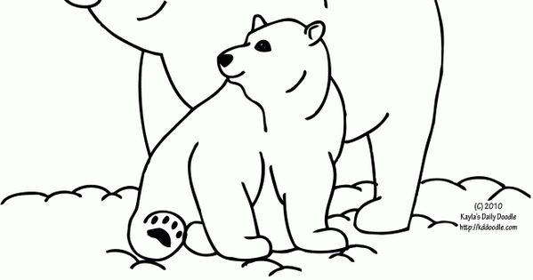 Baby Polar Bear Coloring Pages
 Polar bear mom and baby coloring page
