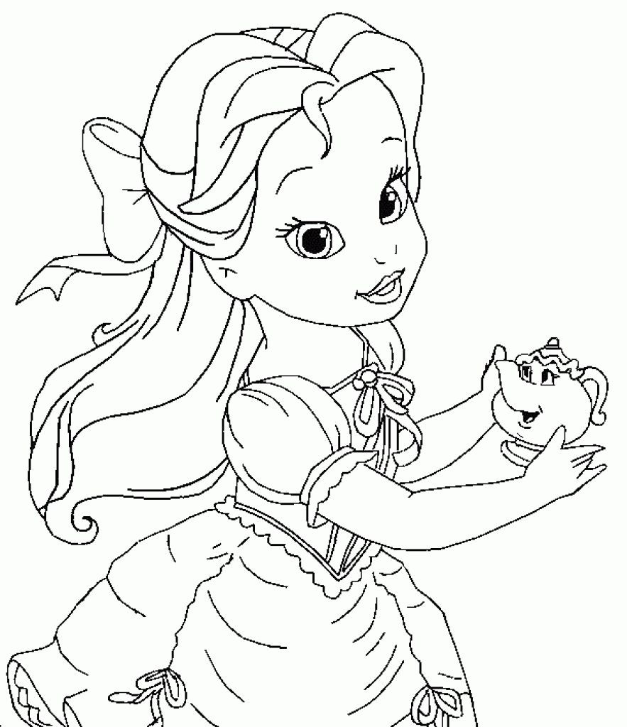 Baby Princess Coloring Pages
 Ba Disney Coloring Pages Getcoloringpages inside Baby