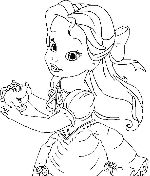 Baby Princess Coloring Pages
 Little Belle Coloring For Kids Princess Coloring Pages