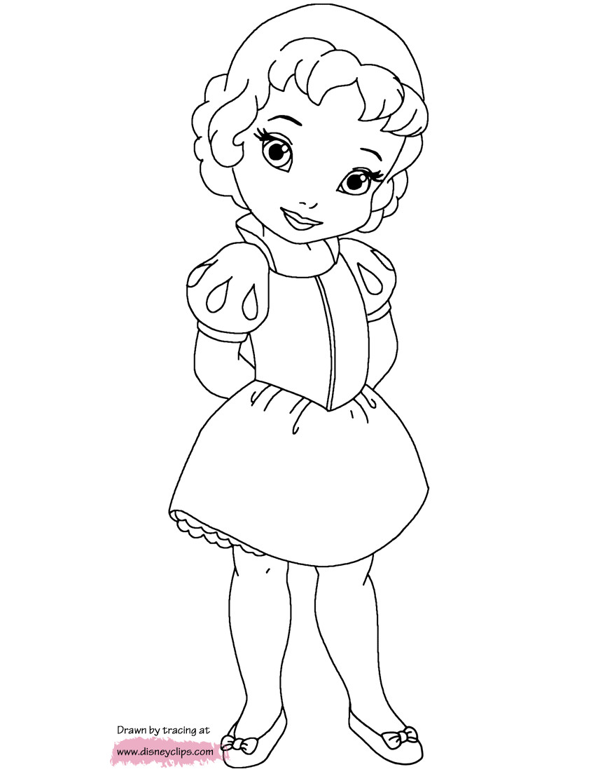 Baby Princess Coloring Pages
 Disney Little Princesses Printable Coloring Pages