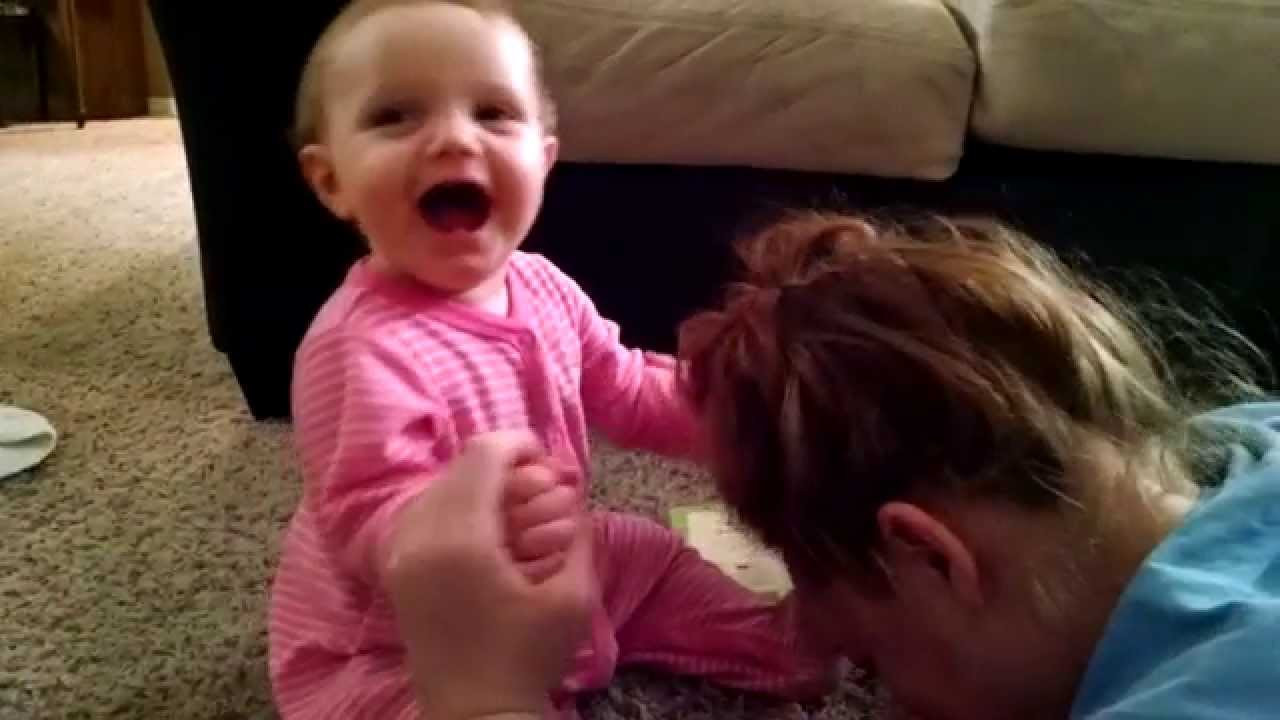 Baby Pulls His Hair
 Baby Grace Laughing and Pulling Mom s Hair