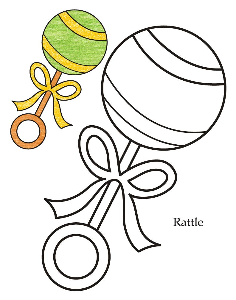 Baby Rattle Coloring Page
 Baby Toys Coloring Pages Coloring Home