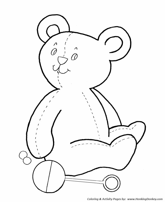 Baby Rattle Coloring Page
 Teddy Bear Coloring Pages