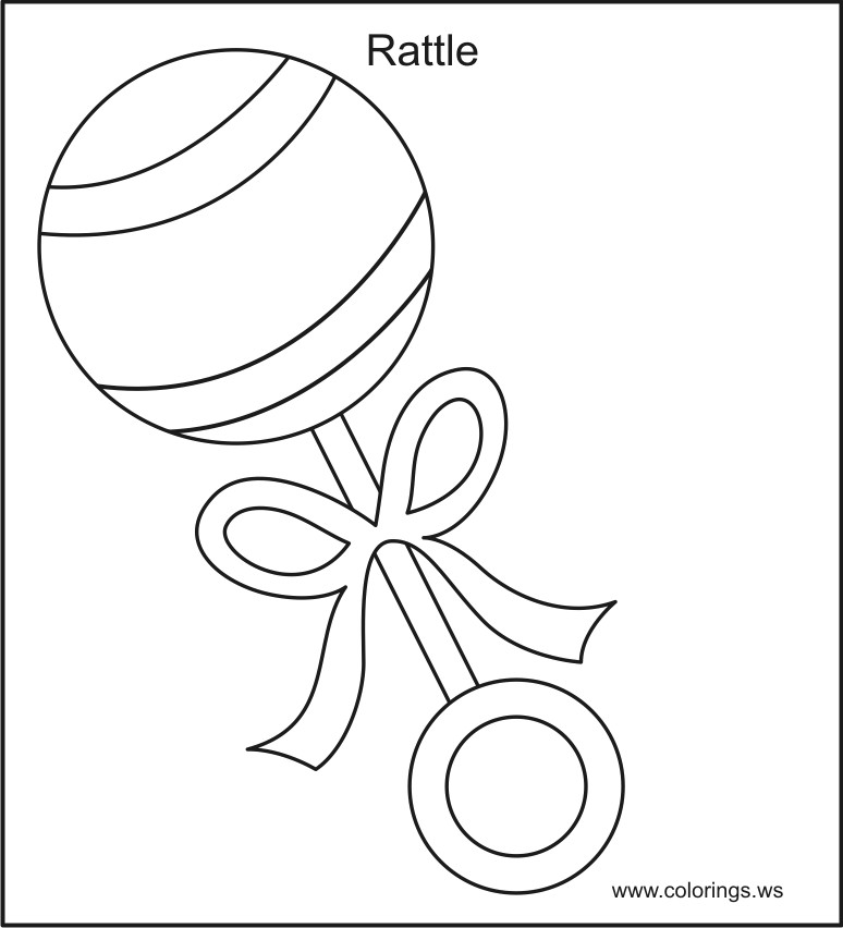 Baby Rattle Coloring Page
 Baby Toys Coloring Pages Coloring Home