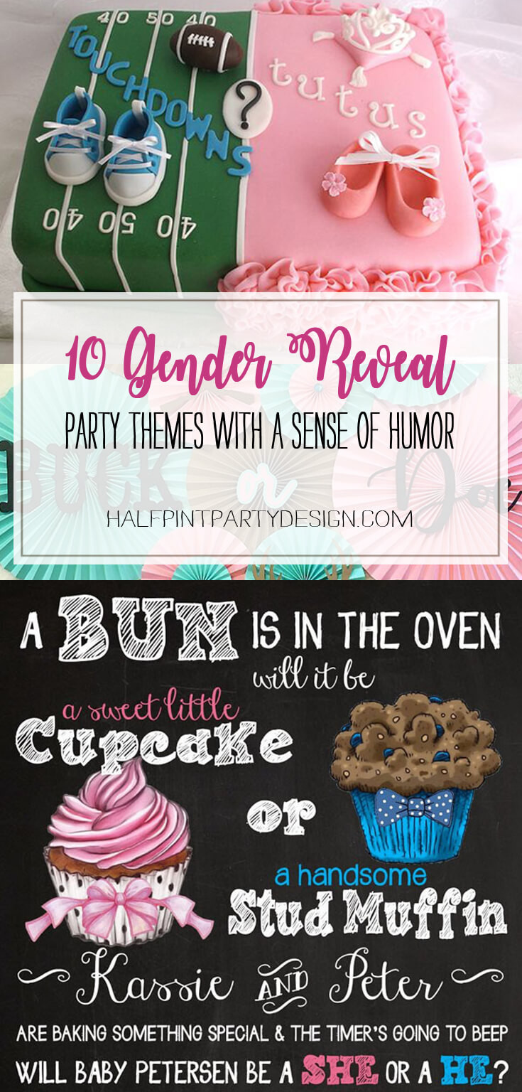 Baby Reveal Party Themes
 Humorous Gender Reveal Party Ideas Halfpint Party Design
