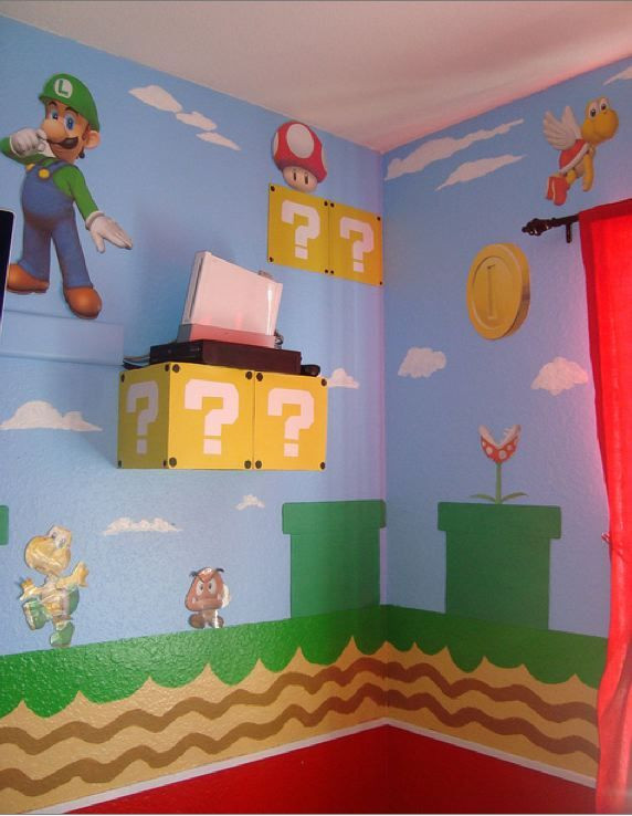 Baby Room Decorating Games
 Super Mario Bros Bedroom I want to do this to Gavin s