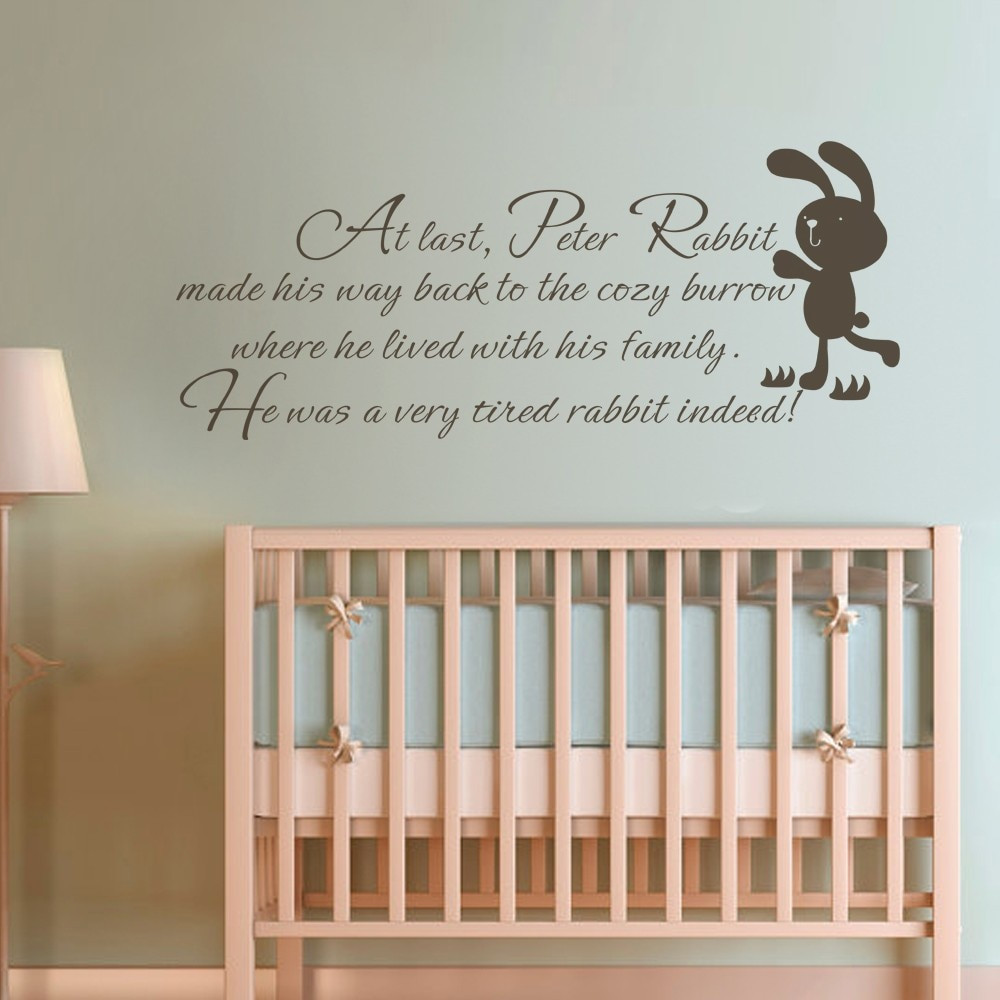 Baby Room Quotes
 Children Wall Quote Peter Rabbit Baby Nursery Bedroom Kids