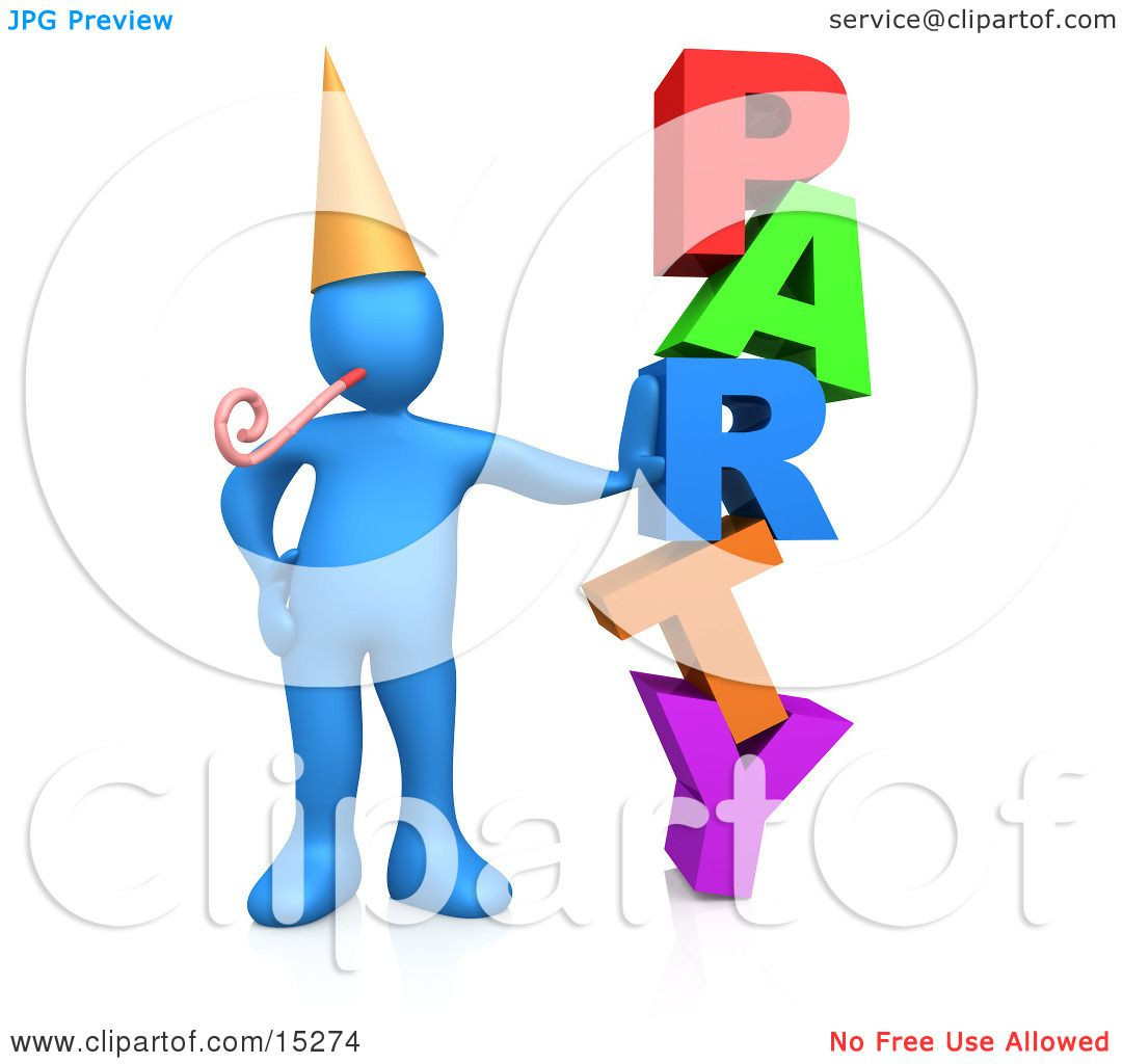 Baby Scared By Party Blower
 Blue Person In A Gold Party Hat With A Party Blower