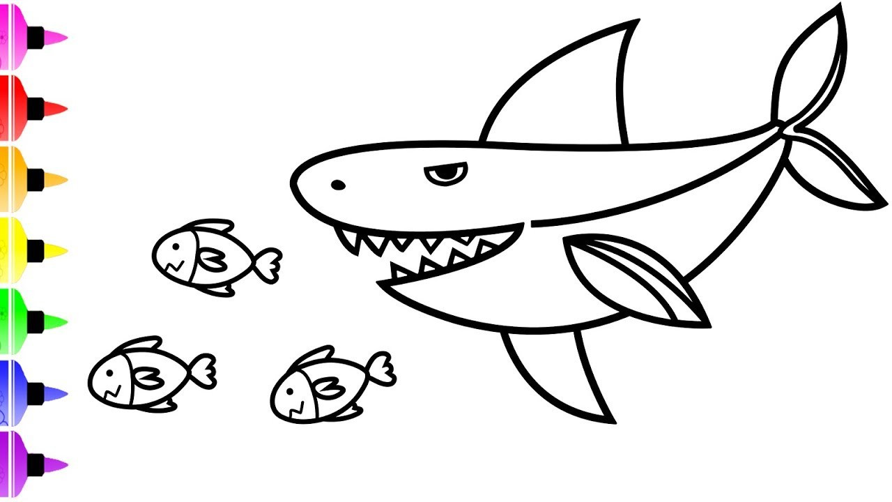 Baby Shark Coloring Book
 White Shark Coloring Pages & Art Coloring Book