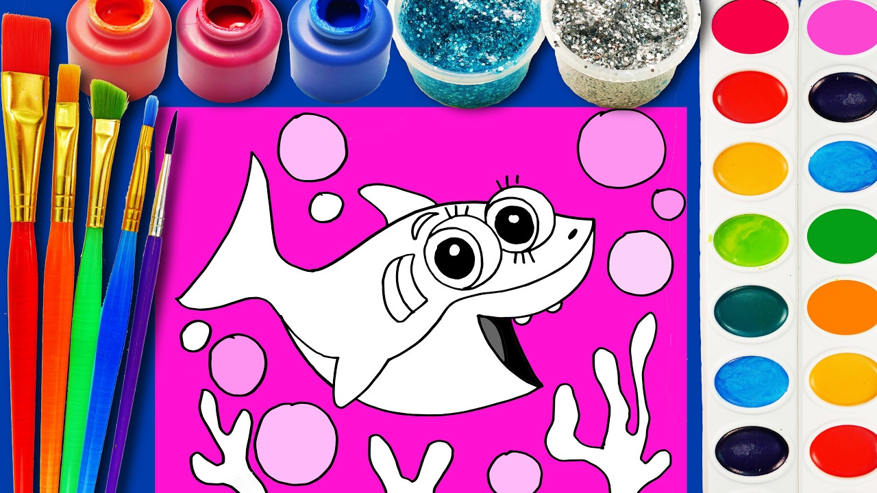 Baby Shark Coloring
 Baby Shark Coloring Page Cute Fish to color with