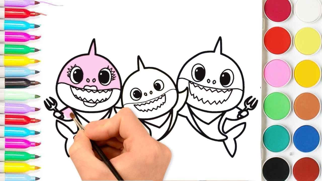 Baby Shark Coloring
 how to drawing and coloring baby shark family baby with