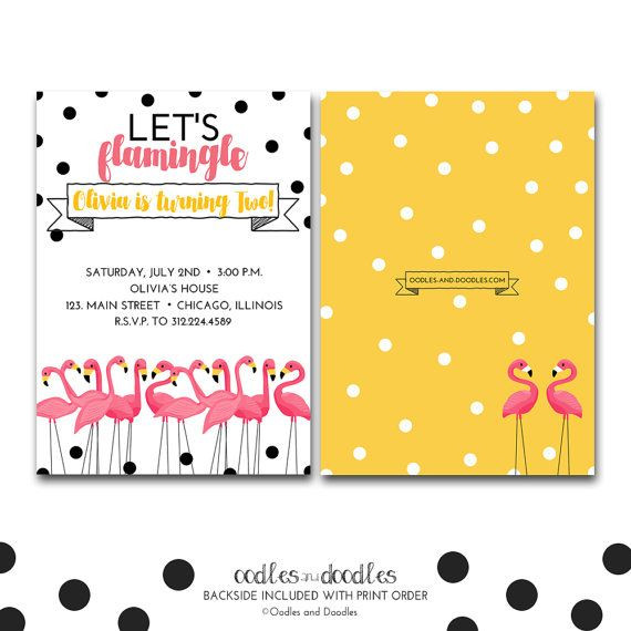 Baby Shower And Birthday Party Together Invitations
 Lets Flamingle this super cute flamingle flamingo