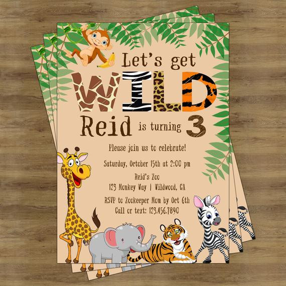 Baby Shower And Birthday Party Together Invitations
 Zoo Birthday Invitation Safari Birthday Invitation Jungle