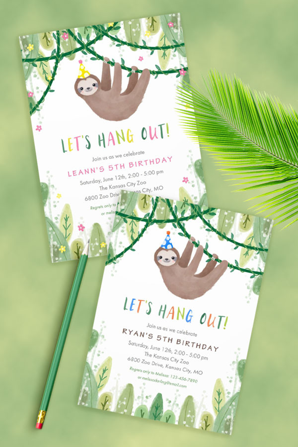 Baby Shower And Birthday Party Together Invitations
 Seven Seriously Cute Baby Shower Sloths one on a stamp