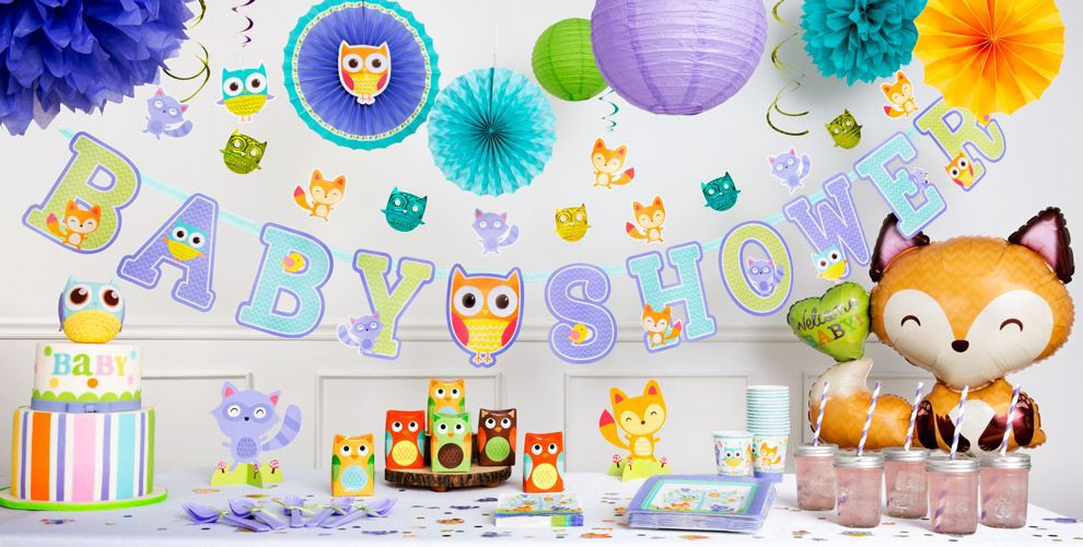 Baby Shower Banners Party City
 Woodland Baby Shower Decorations Party City