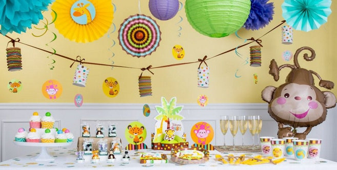 Baby Shower Banners Party City
 Fisher Price Jungle Baby Shower Decorations Party City