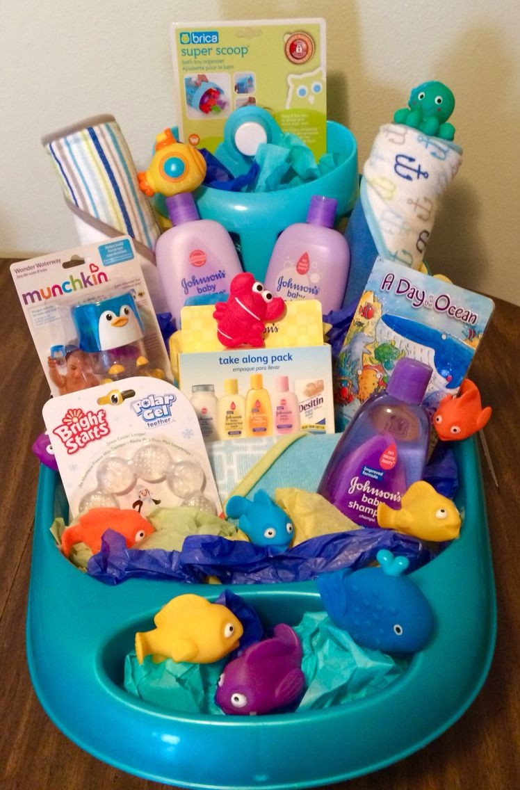Baby Shower Basket Gift Ideas
 "Under the Sea" bath time t basket Use items from her