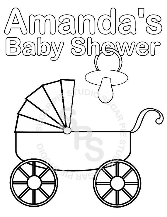 Baby Shower Coloring Book
 Personalized Printable Baby Shower Favor childrens kids