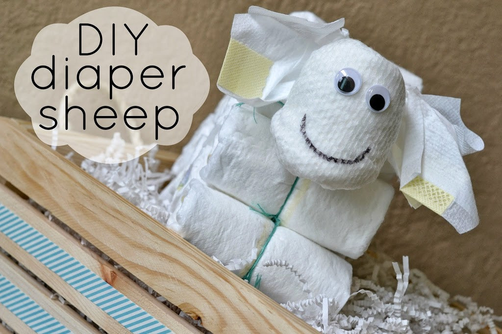 Baby Shower Diaper Crafts
 DIY Diaper Sheep Baby Shower Decor Hello Splendid
