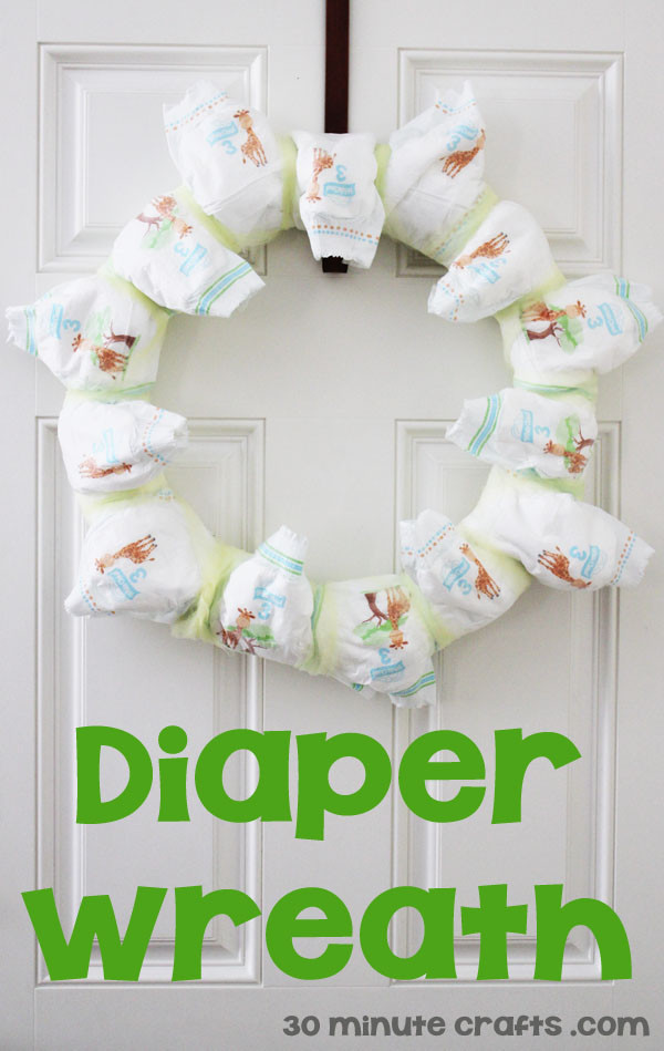 Baby Shower Diaper Crafts
 Baby Shower Diaper Wreath 30 Minute Crafts