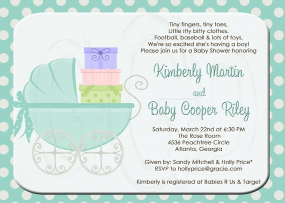Baby Shower Gift For Second Baby
 Baby Shower Invitation or Sprinkle for 2nd or 3rd Child