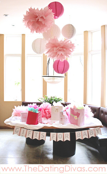 Baby Shower Gift Table Decoration
 Pretty In Pink Baby Shower Theme Printables