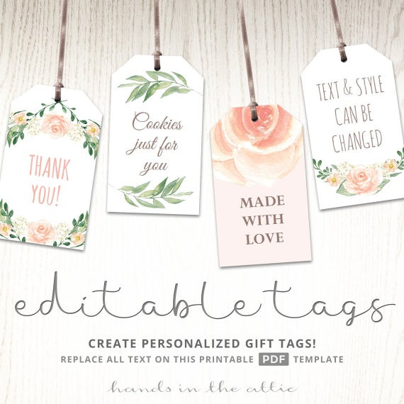 Baby Shower Gift Tags Template
 Printable baby shower labels editable t tags bridal