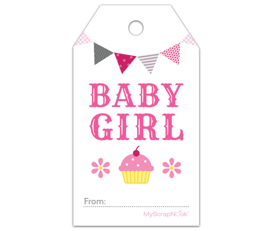 Baby Shower Gift Tags Template
 Download this Pink Cupcake Baby Girl Gift Tag and other