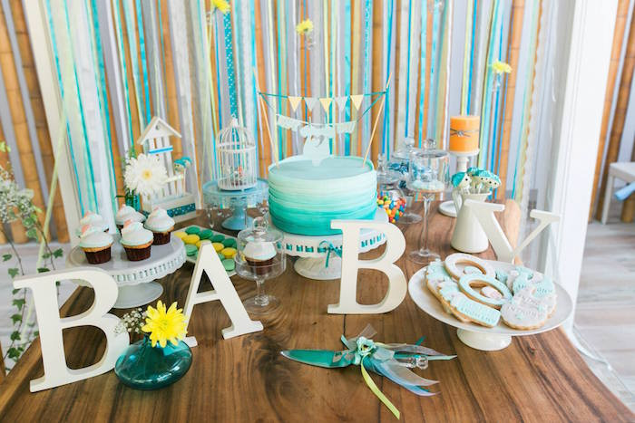 Baby Shower Ideas For Boys Decorations
 Kara s Party Ideas Yellow & Blue Baby Shower