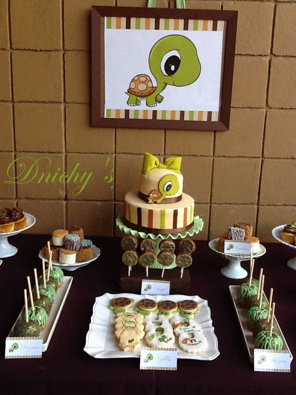 Baby Shower Ideas For Boys Decorations
 Dnichys Cakes and Cookies Tortuga Turtle Baby Shower