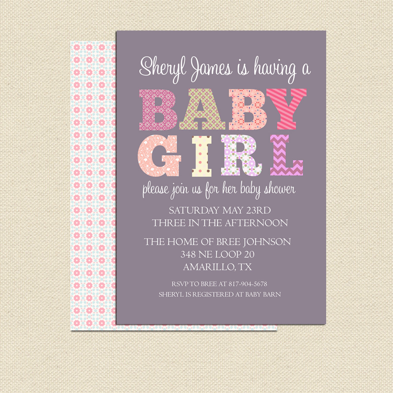 Baby Shower Invitations DIY
 DIY Printable Baby Shower Invitation For Girl No 2