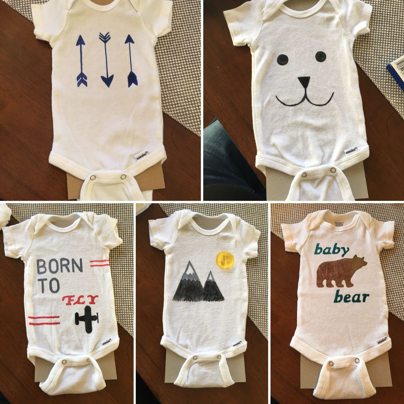 Baby Shower Onesie Decorating Ideas
 DIY Fabric marker onesies pleted projects