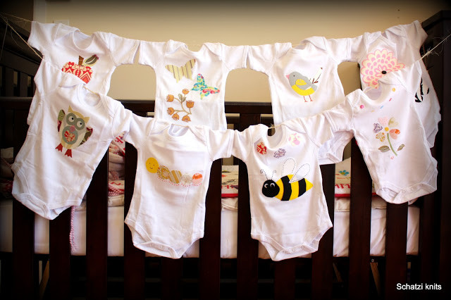 Baby Shower Onesie Decorating Ideas
 Schatzi s knits esie Decorating Baby Shower