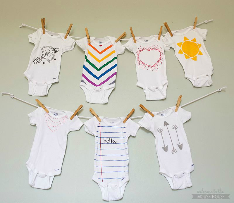 Baby Shower Onesie Decorating Ideas
 Create Baby Bodysuits for a Baby Shower or Gift