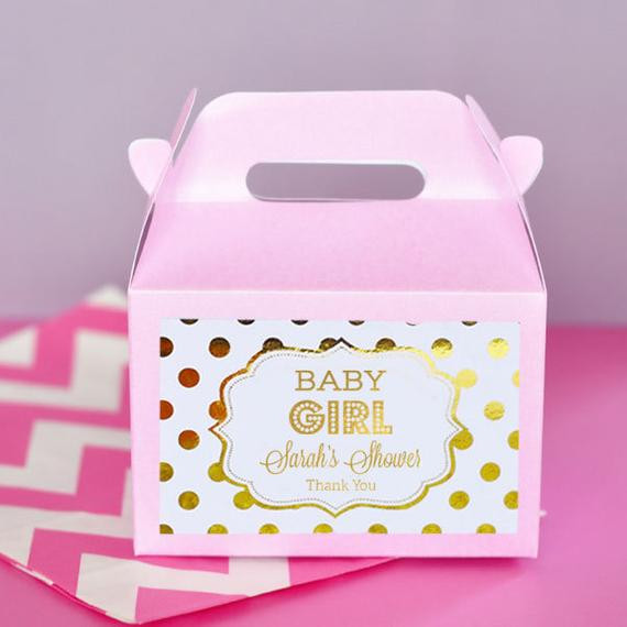 Baby Shower Party Favor Boxes
 Pink and Gold Baby Shower Favor Boxes Girl Baby Shower Party