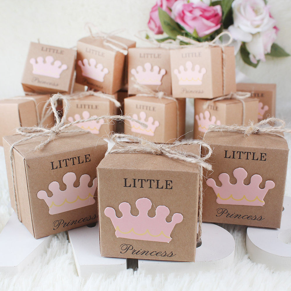 Baby Shower Party Favor Boxes
 10PCS Crown Favor Box Baby Shower Gift Birthday Wedding