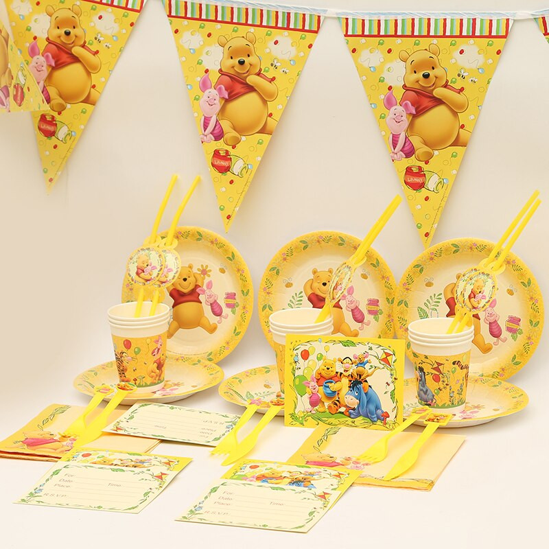 Baby Shower Party Pack
 104pcs Winnie Kids Happy Birthday Party Decoration Set
