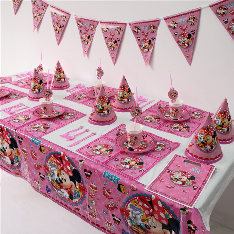 Baby Shower Party Pack
 72pcs Luxury Disney Minnie Mouse Theme baby shower Kids