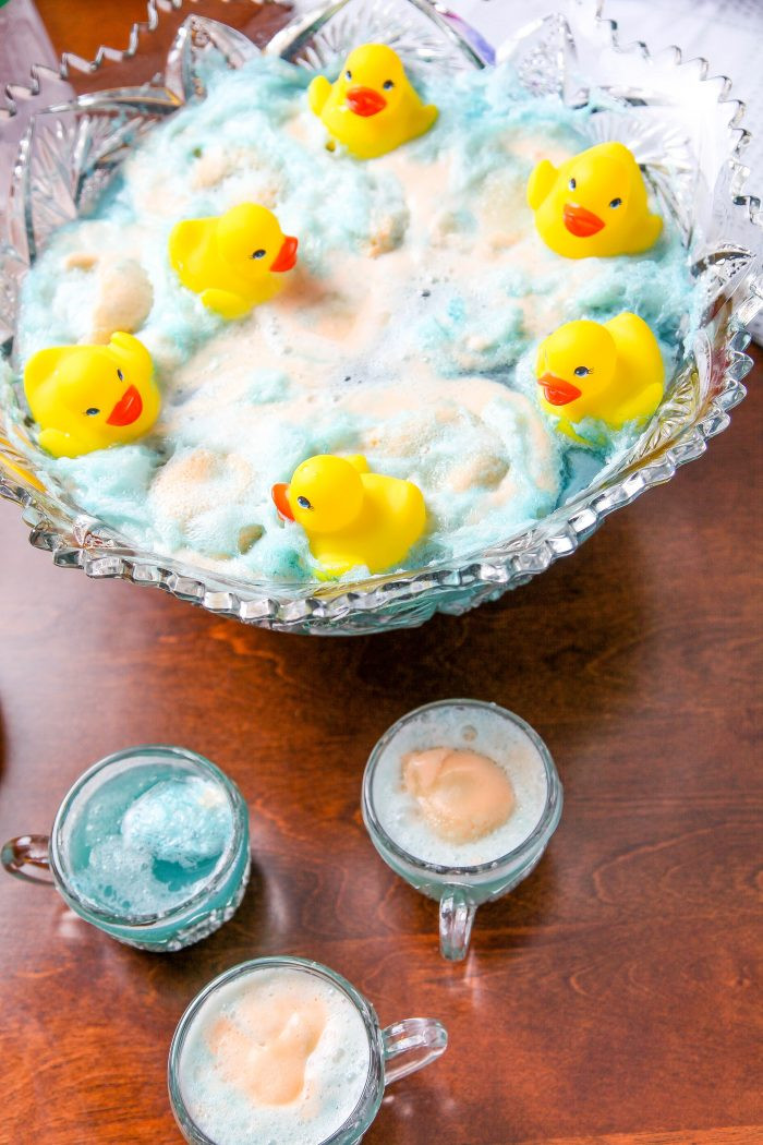 Baby Shower Punch Recipes With Sherbet
 Super Frothy Blue Baby Shower Punch With Ducks