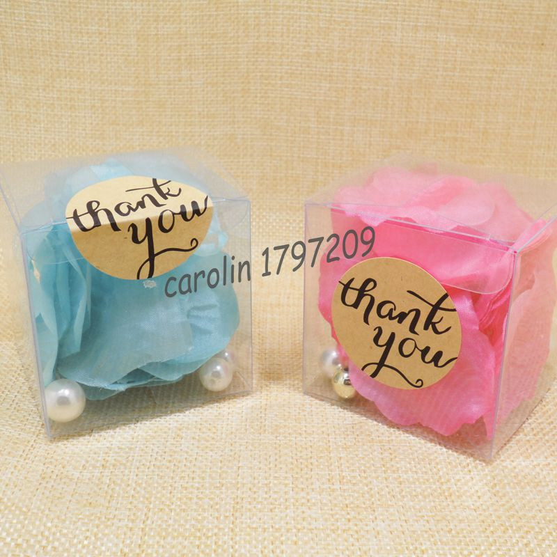 Baby Shower Thank You Gifts For Guests
 20pcs Clear PVC Candy Boxes Wedding Favor Box with thank
