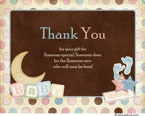 Baby Shower Thank You Wording Gift Card
 Special Baby Thank You Card Cute Shower Wording Polka