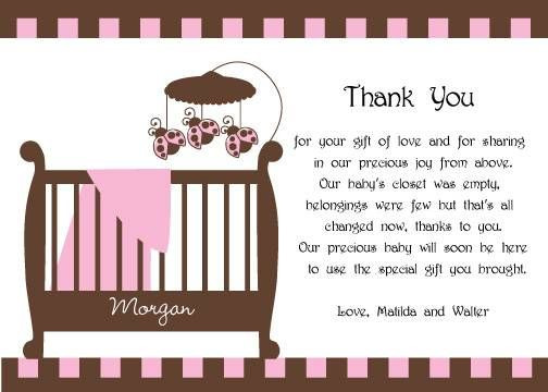 Baby Shower Thank You Wording Gift Card
 baby shower thank you card wording Google Search